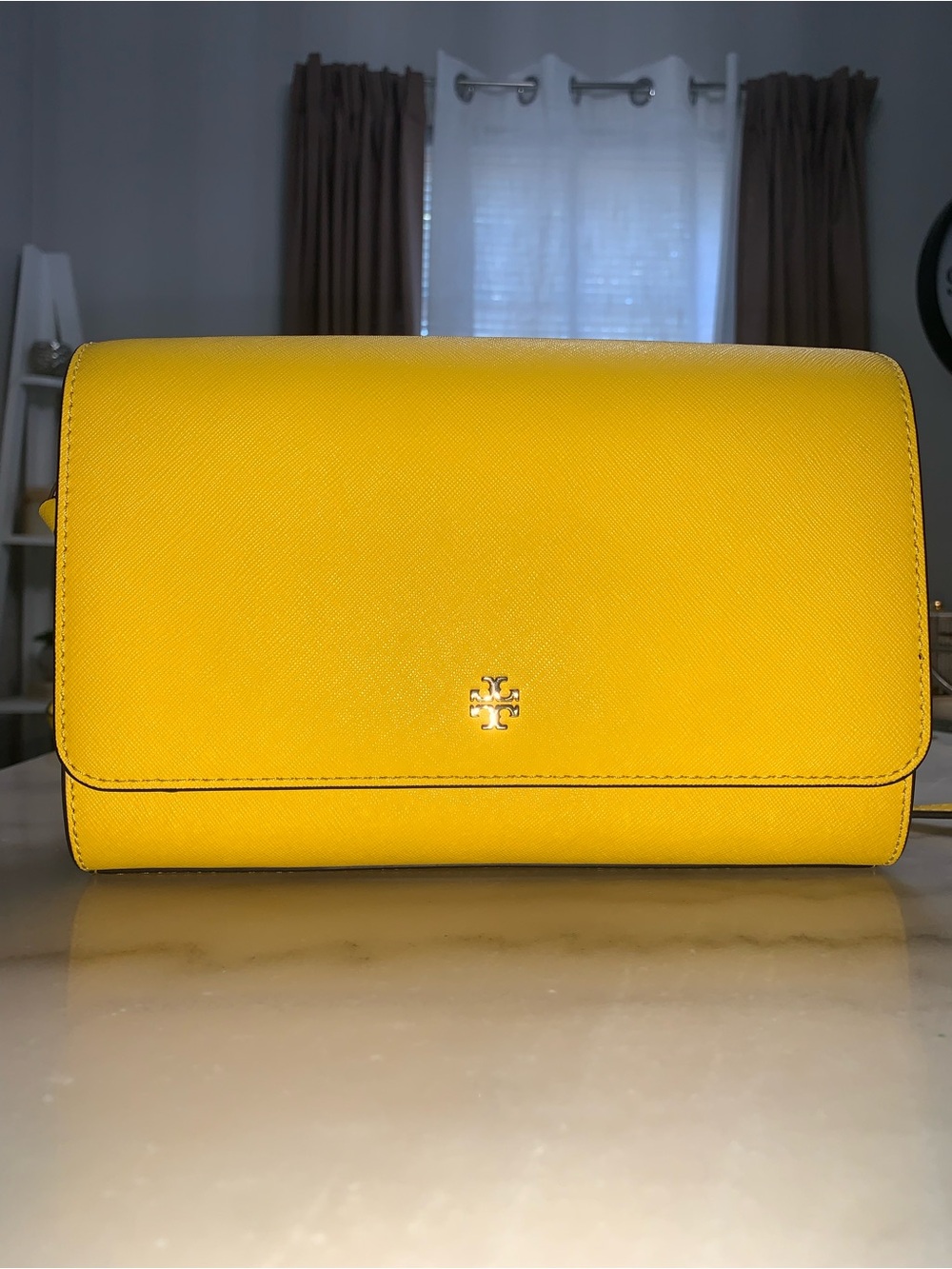 Tory Burch Bright Yellow Saffiano Crossbody Bag